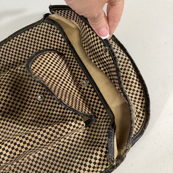 Vintage JC Higgins Mohawk Wooden Tennis Racket Racquet With Checkered Case - Picture 12 of 12